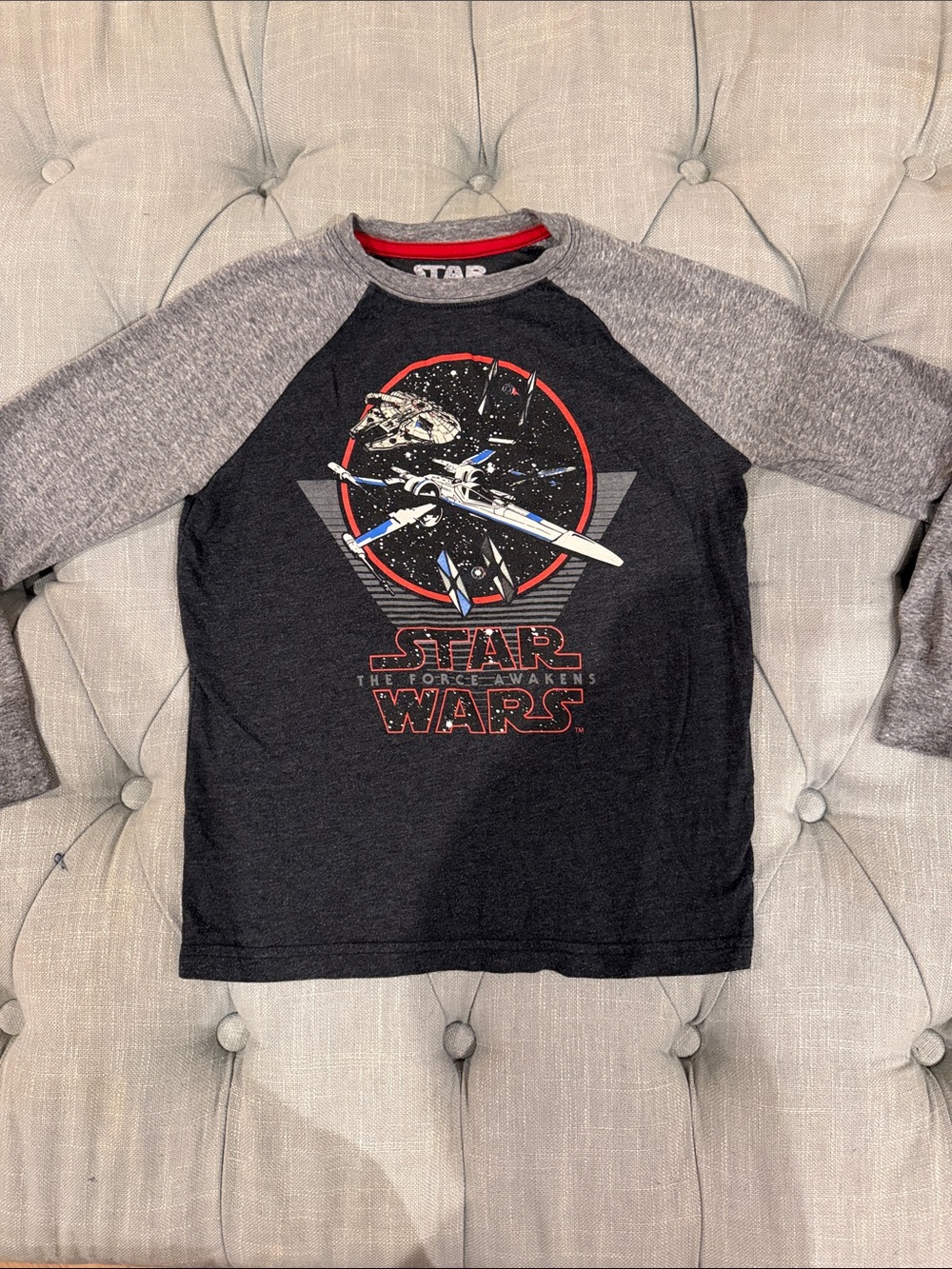 Star Wars Black & Gray Raglan Tee with Red Accents
